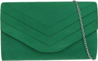 Girly HandBags Womens Plain Clutch Bag (Dark Green)