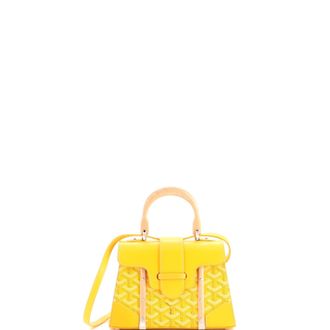 Goyard Structured Saigon Top Handle Bag Coated Canvas with Leather Mini