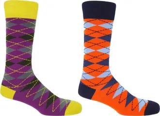 Peper Harow Argyle Mens Bundle - Sunshine & Orange