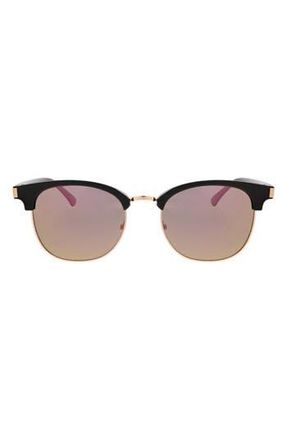 Hurley 52mm Retro Half Rim Sunglasses in Matte Black at Nordstrom Rack