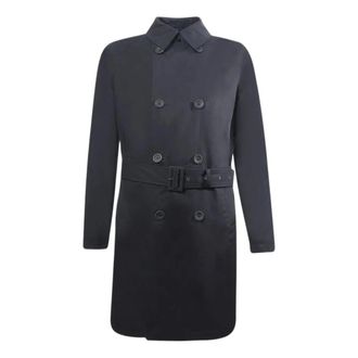 Herno Trench doppiopetto con cintura - Heren - Mantel - Blauw - M - Jassen