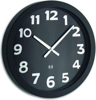 TFA Dostmann Tfa Dostmann - tfa xl 60.3506-Orologio analogico da parete con radio (cornice, grandi dimensioni, facile da leggere), Colore, vetro metallico