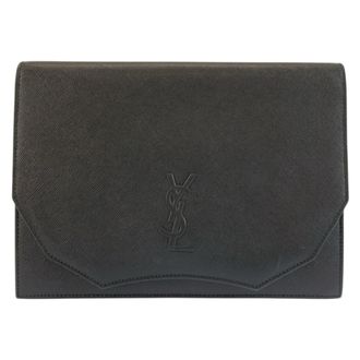 Saint Laurent Black Leather Clutch Bag (Pre-Owned)