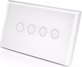 Trade Shop Trade Shop - Interruttore Touch Pulsanti In Vetro Temperato Ad Incasso Placchetta 503 1 A 4