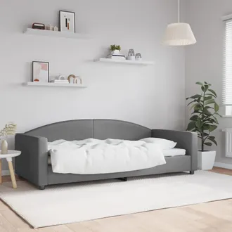 vidaXL Letto Da Giorno Grigio 90x200 Cm In Tessuto - Vidaxl