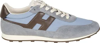 Hogan Light Blue H699 Polyamide-Blend Suede Sneakers