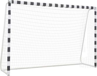 vidaXL Vidaxl - Furniture Limited - Porter&iacute;a De F&uacute;tbol De Metal Blanco Y Negro