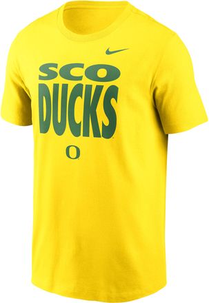 Nike Oregon Sideline Slogan Nike Mens Dri-FIT College Long-Sleeve T-Shirt in Yellow | 02ET79SUON-H2B