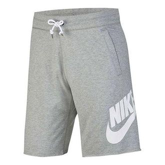 Nike Large Logo Printing Drawstring Sports Shorts Gray AT5268-063