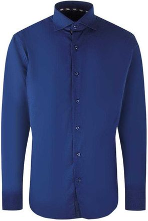 Aquascutum Herenshirt met Logo en Lange Mouwen (Marineblauw)