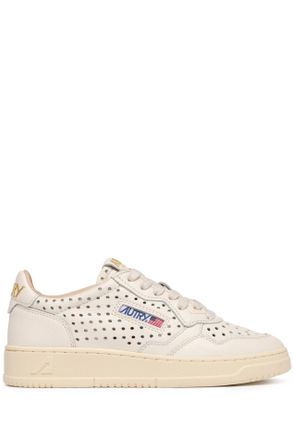 Autry White Medalist Perforated Leather Sneakers