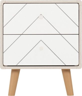 Seconique DIXIE 2 DRAWER BEDSIDE - DUSTY GREY/WHITE - SECONIQUE | TJ Hughes White