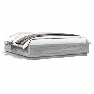 Berkfield Home Bed Frame without Mattress Grey Sonoma 200x200 cm