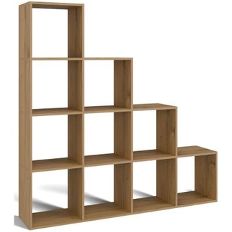 Selsey Selsey - stepi - Libreria a scala con 10 ripiani - Rovere Artigianale - 153 cm