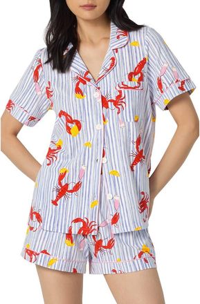 Bedhead Pajamas Print Stretch Organic Cotton Short Pajamas in Coastal Feast at Nordstrom, Size X-Small