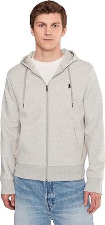 Polo Ralph Lauren Double-Knit Full Zip Hoodie Mens Sweatshirt Light Sport Heather : 2XL, Cotton/Polyester