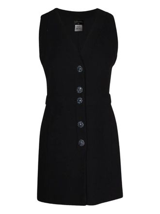 Chanel sleeveless mini dress - women - Wool/Fabric - 40 - Black