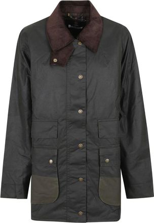 Barbour Modern Border Waxed Jacket - Dames - Jassen - Groen - Maat: XS Katoen