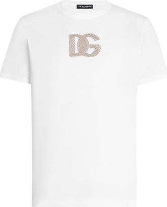 Dolce & Gabbana White Logo Crew Neck T-Shirt