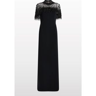 Jenny Packham Livia Beaded-Embellishment Maxi Dress in Liquorice at Nordstrom, Size 18 Uk