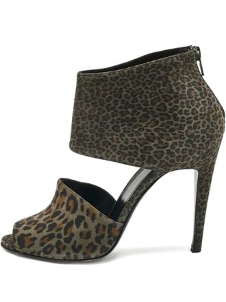 Pierre Hardy leopard-print zip suede sandals - Grey