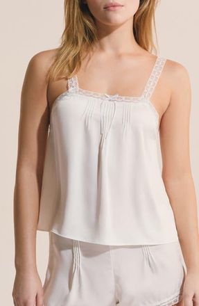 Etam Nyah Lace Trim Pajama Top in White at Nordstrom, Size X-Large