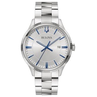 Bulova Mens Stainless Steel Silver Dial Watch
