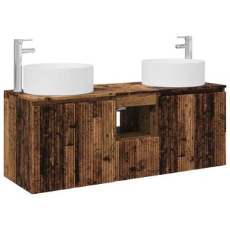 vidaXL Juego De Muebles De Ba&ntilde;o 3 Uds. Madera Envejecida Vidaxl