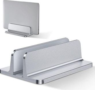 OEM Soporte Vertical Para Port&aacute;til, Soporte De Aluminio Para Port&aacute;til, Soporte Ajustable Para Port&aacute;til De Sobremesa, Color Plata