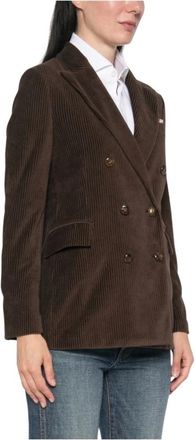 Circolo 1901 Jassen, Dames, Bruin, XL, Katoen, Corduroy Double-Breasted Jacket