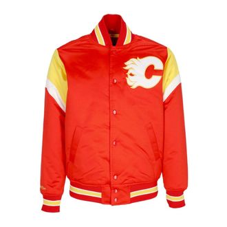 Mitchell & Ness NHL Heavyweight Bomberjack Calgary Flames - Heren - Bomber jackets - Rood - S - Polyester - Jassen