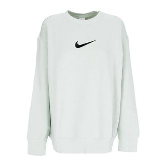 Nike Oversized Fleece Crewneck - Dames - Sportshirts - Grijs - M - Katoen - Fitness