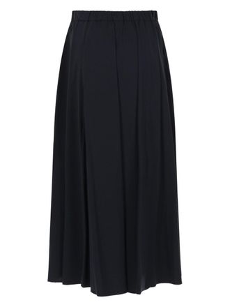 Aspesi Neutral Flowing A-Line Cotton-Blend Midi Skirt