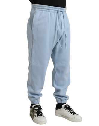 Dolce & Gabbana Mens Cotton-Blend Joggers Blue Polyester