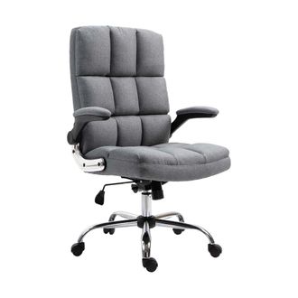 Hhg Hhg - Poltrona Sedia Ufficio Girevole Regolabile 489 Ergonomica Tessuto Grigio
