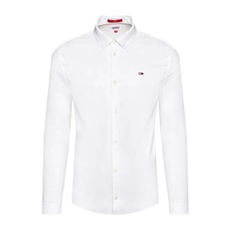 Tommy Jeans Heren, Overhemden, Wit, Maat: S Katoen