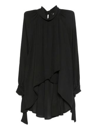 Dixie high-neck asymmetric blouse - women - Fabric - S - Black