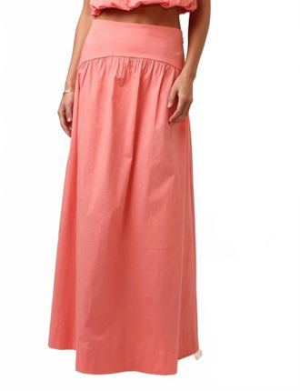 Shore Leave Uma Maxi Skirt In Sunset Coral