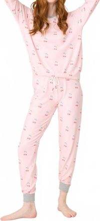 PJ Salvage Life Is Sweet Pajama Set - Plus In Ballet Pink