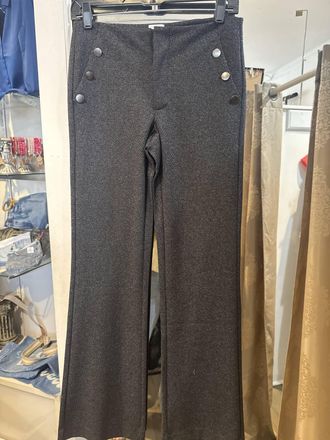 ECRU Worth Button Detail Pant In Grey Tweed