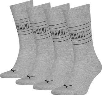 Puma 4 Pairs Puma Mens Socks Grey 2.5-5 (35-38)