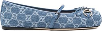 Gucci Signature Horsebit Detail GG Monogram Ballet Flats