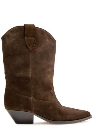 Isabel Marant Duerto 40 Western Suede Mid-calf Boots - Brown - 41 (IT41/ UK8)