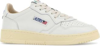 Autry Mens White Leather Medalist Sneakers Lealealogowhtwht