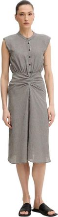 Sessun Bellacala Midi Jurk - Dames - Casual kleedjes - Zwart - XS - Leer - Kleedjes