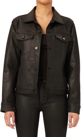DL1961 Vika Coated Denim Jacket in Black Coated Ultimate Coated at Nordstrom Rack, Size X-Small