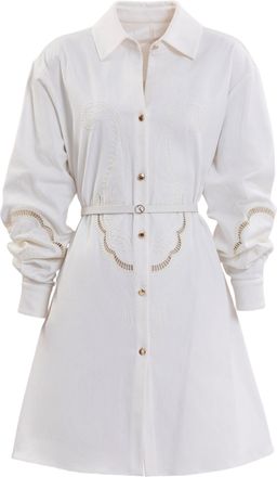 Saiid Kobeisy Perforated Denim Dress