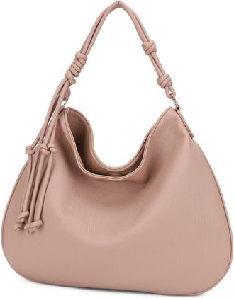 Mali + Lili Yasmin Vegan Leather Hobo Shoulder Bag in Sand at Nordstrom