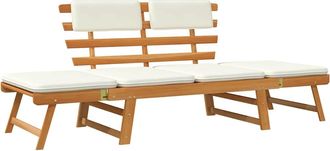 vidaXL Vidaxl - Banco De Jard&iacute;n Con Cojines 2 En 1 190 Cm Madera Maciza Acacia