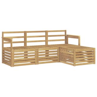 vidaXL Conjunto De Sof&aacute;s De Exterior 4 Pcs Blanco Vidaxl